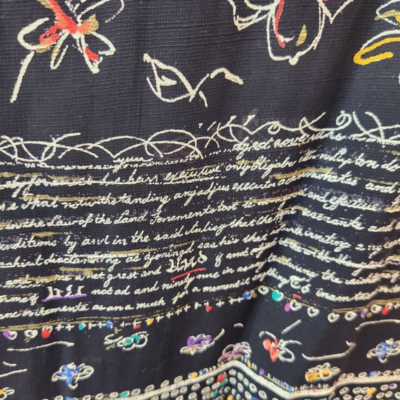 DOROTHY SCHOELEN Platinum Women's Cardigan Medium Black Vintage Script Ballet - Picture 7 of 14